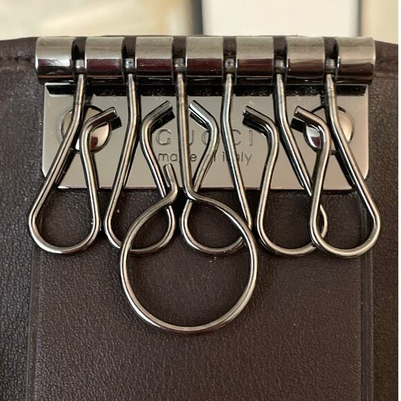 GUCCI Guccissima 6 Key Holder Case Rich Dark Brown EUC - Picture 7 of 8